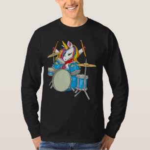 Magical Unicorn Rocking Out As A Drummer Funny T-Shirt