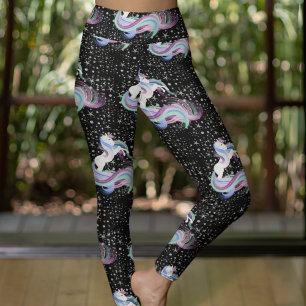 Magical Unicorn Silver Stars Leggings