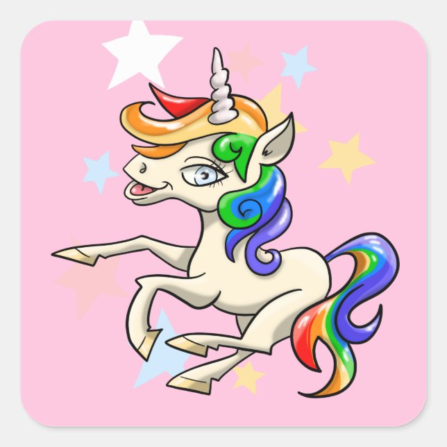 Magical Unicorn Square Sticker (Front)