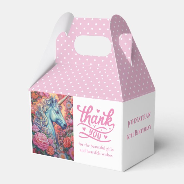 magical unicorn-themed celebration  favour box (Front Side)