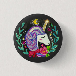 Magical Unicorn Vibes  3 Cm Round Badge