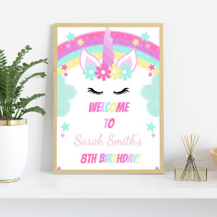 Magical Unicorn Welcome Sign,Rainbow Poster