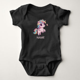 Magical Unicorn with Rainbow Hair Baby Bodysuit