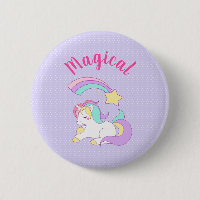 Magical Unicorn with Rainbow Shooting Star