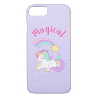 Magical Unicorn with Rainbow Shooting Star
