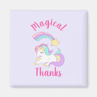 Magical Unicorn with Rainbow Shooting Star Thanks