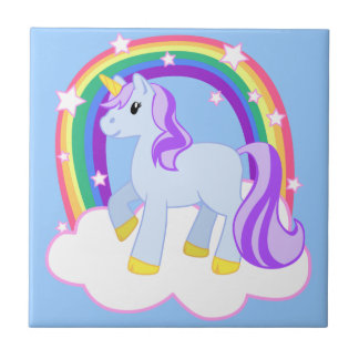 Magical Unicorn with Rainbow Tile