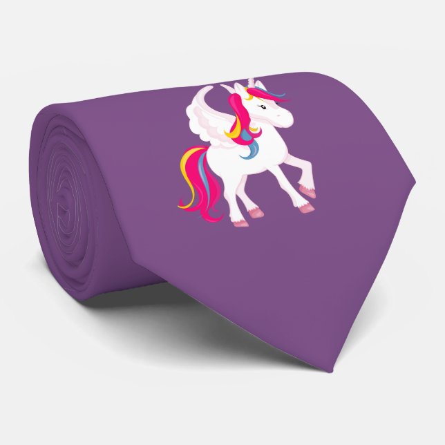 Magical Unicorn with Wings Tie (Rolled)