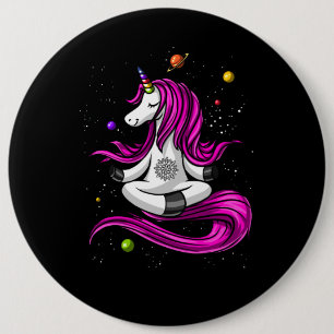 Magical Unicorn Yoga Zen Space Meditation 6 Cm Round Badge