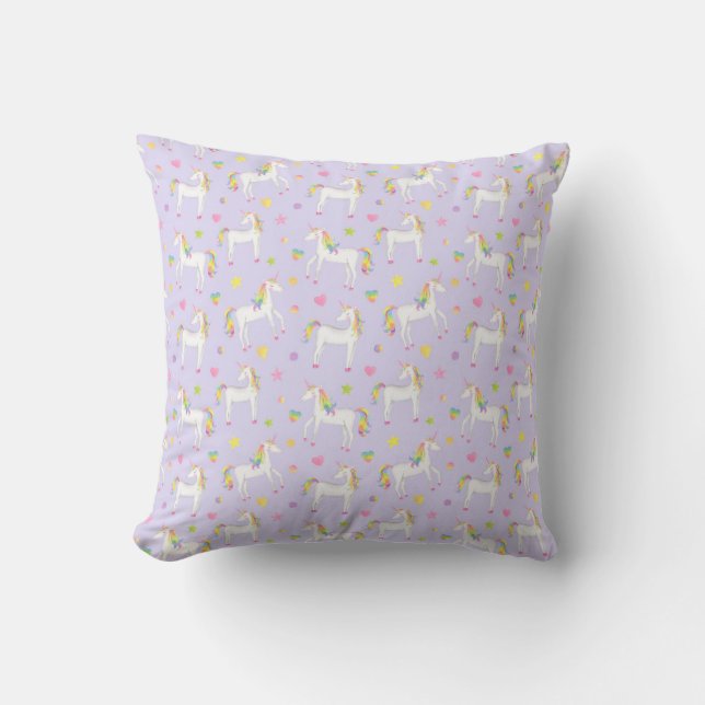 Magical Unicorns and Rainbows Cushion (Front)