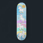 Magical Unicorns - Blue Skateboard<br><div class="desc">🥇AN ORIGINAL COPYRIGHT DESIGN by Donna Siegrist ONLY AVAILABLE ON ZAZZLE! Unicorn Skateboard featured with a blue background and a colourful rainbow and unicorns ready for you to personalise. ✔NOTE: ONLY CHANGE THE TEMPLATE AREAS NEEDED! 😀 If needed, you can remove the text and start fresh adding whatever text and...</div>