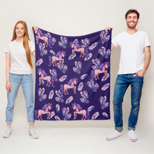 Magical unicorns fleece blanket