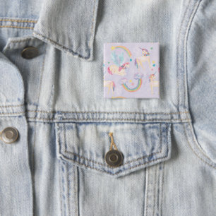 Magical Unicorns Pattern 15 Cm Square Badge