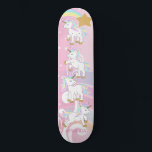 Magical Unicorns Skateboard<br><div class="desc">🥇AN ORIGINAL COPYRIGHT DESIGN by Donna Siegrist ONLY AVAILABLE ON ZAZZLE! Unicorn Skateboard featured with a pink background and a colourful rainbow and cute unicorns ready for you to personalise. ✔NOTE: ONLY CHANGE THE TEMPLATE AREAS NEEDED! 😀 If needed, you can remove the text and start fresh adding whatever text...</div>