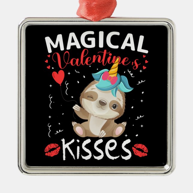 Magical Valentine's Kisses Metal Tree Decoration (Front)