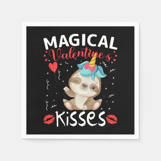 Magical Valentine's Kisses Napkin (Front)