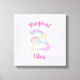 Magical Vibes Sleeping Unicorn & Shooting Star Canvas Print
