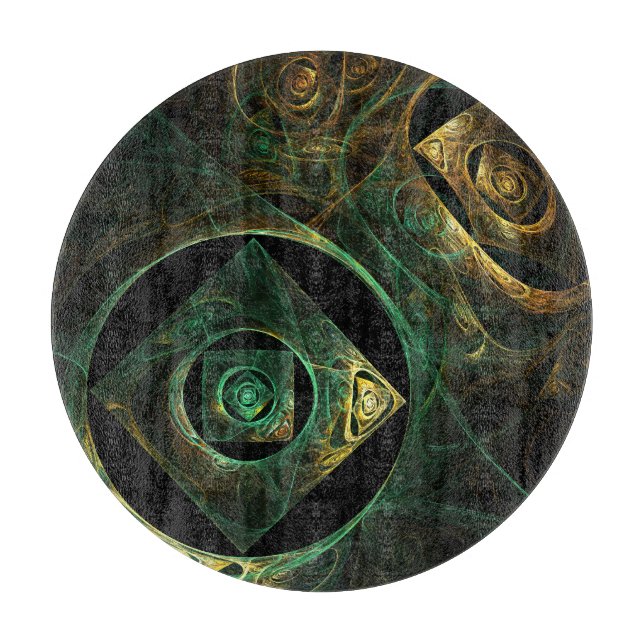 Magical Vibrations Abstract Art Circle Cutting Board (Front)