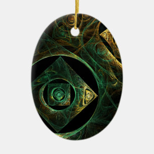 Magical Vibrations Abstract Art Oval Ornament