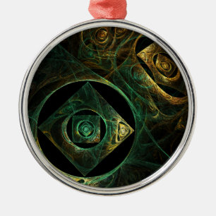 Magical Vibrations Abstract Art Round Metal Tree Decoration