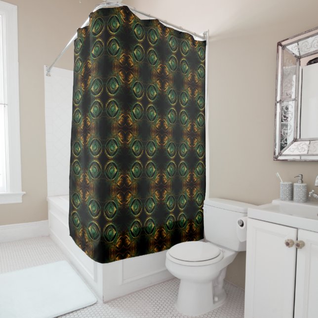 Magical Vibrations Abstract Art Shower Curtain (In Situ)