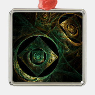 Magical Vibrations Abstract Art Square Metal Tree Decoration