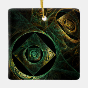 Magical Vibrations Abstract Art Square Ornament