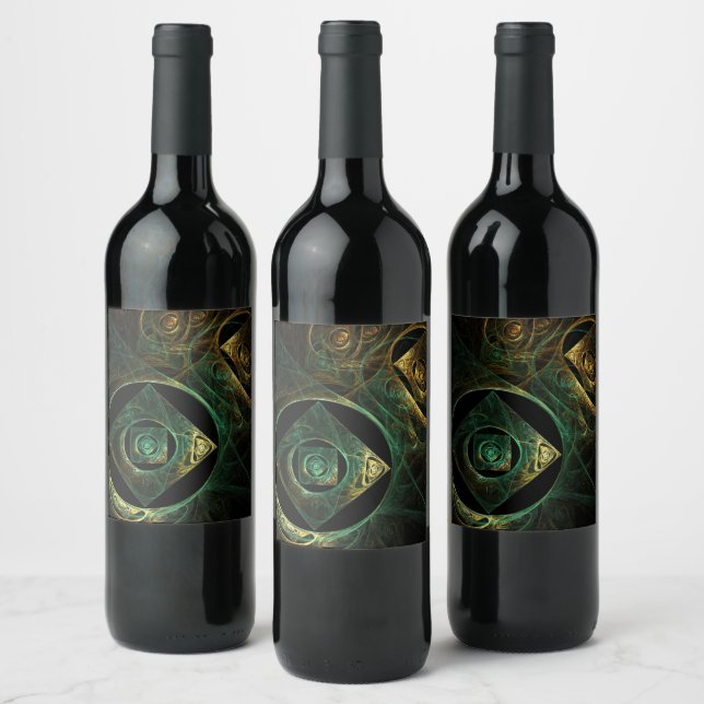 Magical Vibrations Abstract Art Wine Label (Bottles)