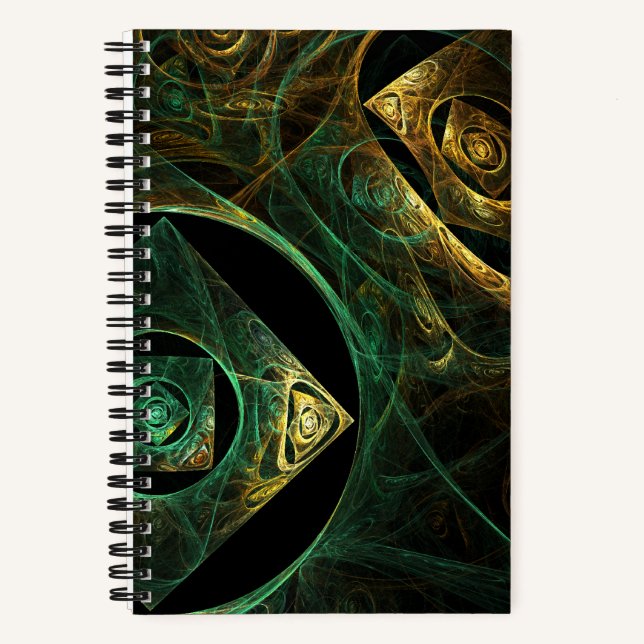 Magical Vibrations Abstract Fractal Art Design Notebook (Front)