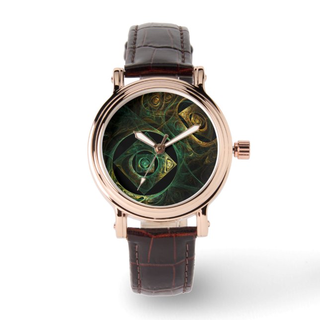 Magical Vibrations Abstract Fractal Art Design Watch (Front)