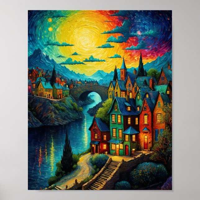 Magical Village Art  Poster (Front)