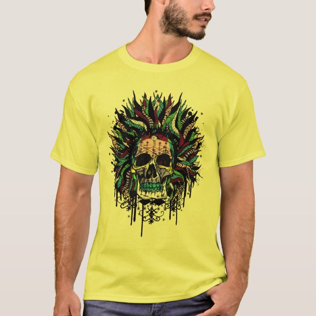 Magical Voodoo Skull Warrior T-Shirt (Front)