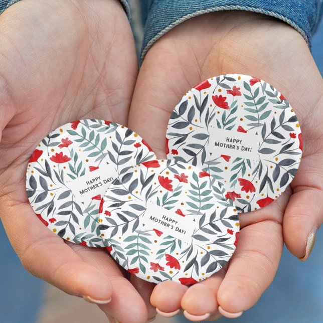 Magical Watercolor Garden Mother's Day 6 Cm Round Badge (Creator Uploaded)