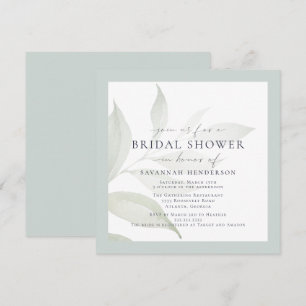 Magical Watercolor Greenery Classic Bridal Shower Invitation