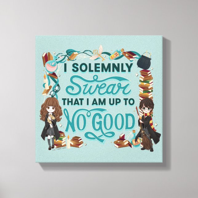 Magical Watercolor "I Solemnly Swear" Canvas Print (Front)