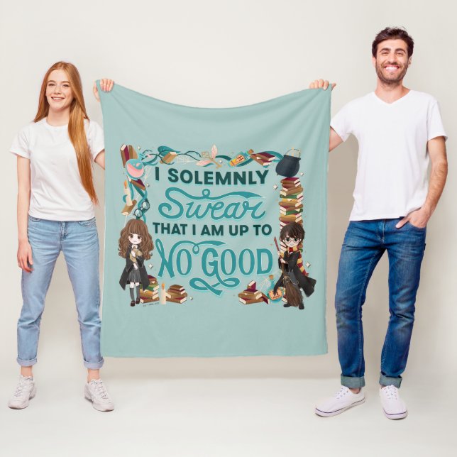 Magical Watercolor "I Solemnly Swear" Fleece Blanket (In Situ)