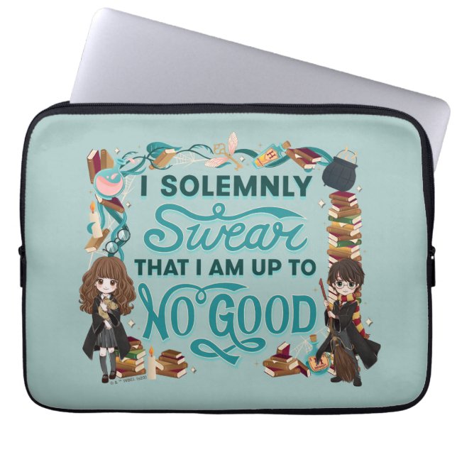 Magical Watercolor "I Solemnly Swear" Laptop Sleeve (Front)