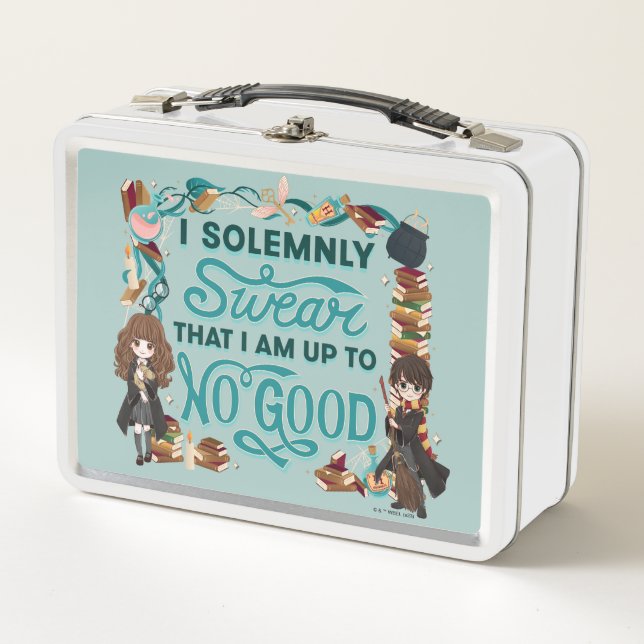 Magical Watercolor "I Solemnly Swear" Metal Lunch Box (Front)