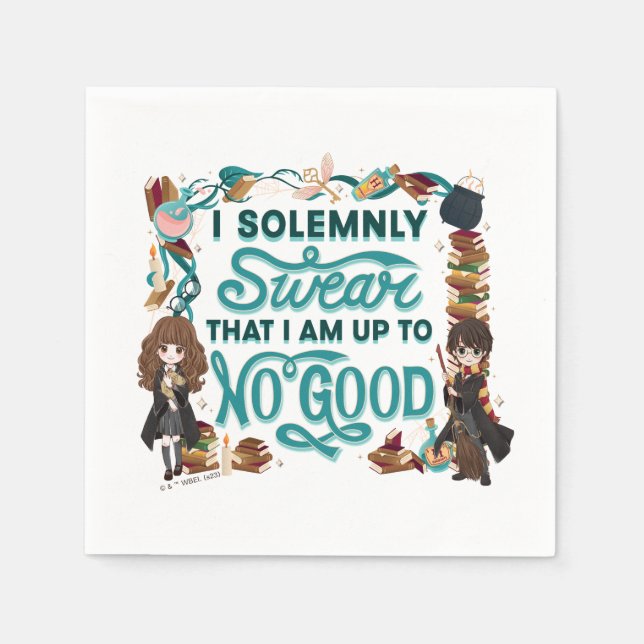 Magical Watercolor "I Solemnly Swear" Napkin (Front)