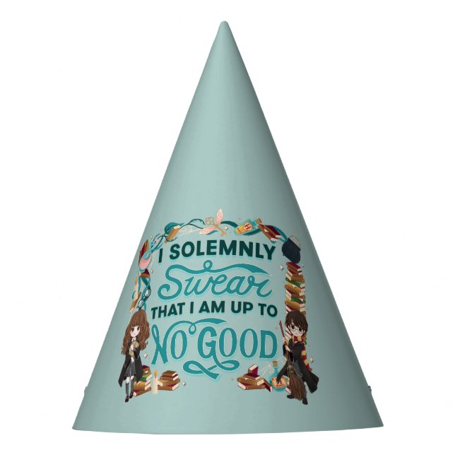 Magical Watercolor "I Solemnly Swear" Party Hat (Front)