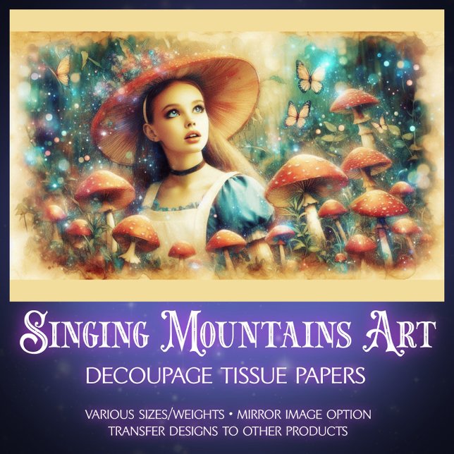 Magical Watercolor Mushroom Woods Decoupage Tissue Paper (Creator Uploaded)