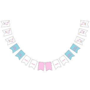 Magical Watercolor Rainbow Unicorn Happy Birthday  Bunting