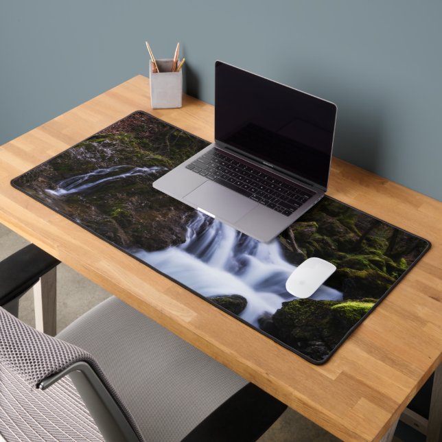 Magical waterfall in gorge Hell Desk Mat (Office 2)