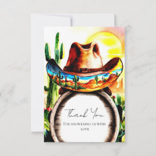Magical Western Hat Cowboy Baby Shower Thank You Card
