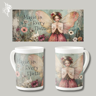 Magical Whimsical Fairy & Flower Garden with Quote Bone China Mug