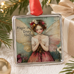 Magical Whimsical Fairy & Flower Garden with Quote Metal Tree Decoration