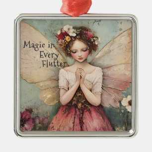 Magical Whimsical Fairy & Flower Garden with Quote Metal Tree Decoration