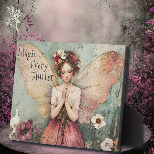 Magical Whimsical Fairy & Flower Garden with Quote Plaque