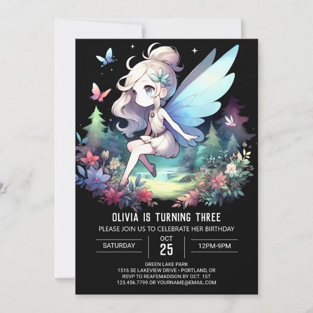 Magical Whimsy Fairy Birthday Invitation (Front)