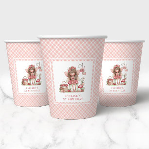 Magical Whimsy Pink Floral 6th Birthday Paper Cups